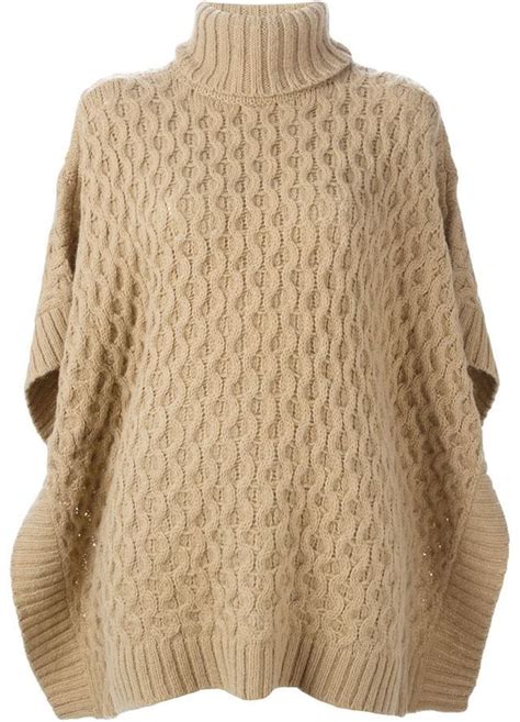 michael kors cable knit poncho sweater